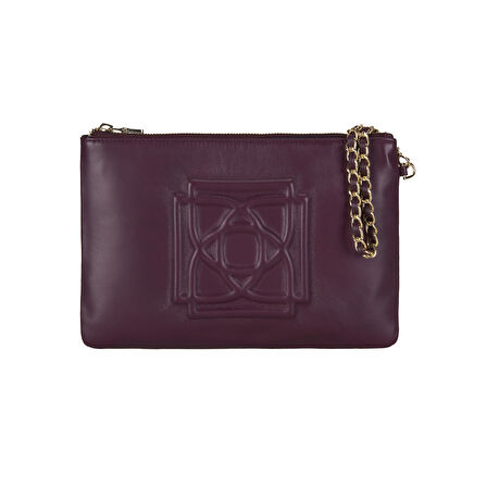 Vionya Bordo Kadın Deri El Çantası