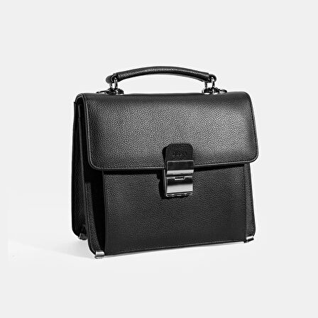 Erkek Siyah Deri Postacı Çantası