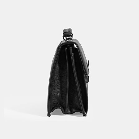 Erkek Siyah Deri Postacı Çantası