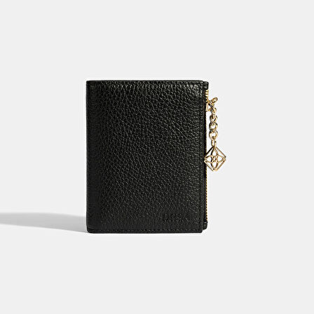 Kadın Siyah Zincir Detaylı Deri Cüzdan