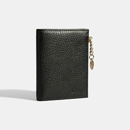 Kadın Siyah Zincir Detaylı Deri Cüzdan