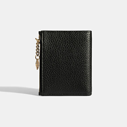 Kadın Siyah Zincir Detaylı Deri Cüzdan