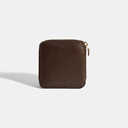 Kadın Acı Kahve Fermuarlı Deri Cüzdan