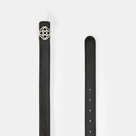 Kadın Siyah / Açık Kahve Çift Taraflı Deri Kemer