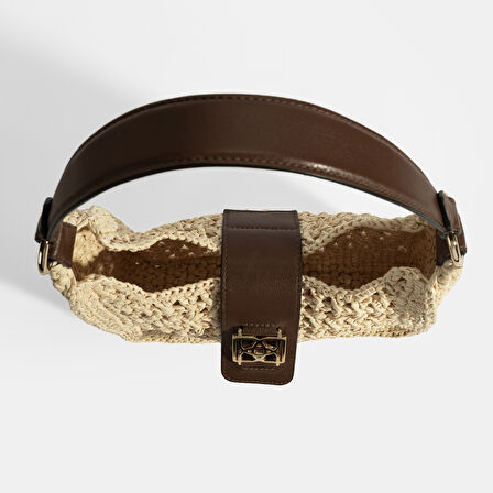 Kadın Bej Monogram Logolu Omuz Çantası 