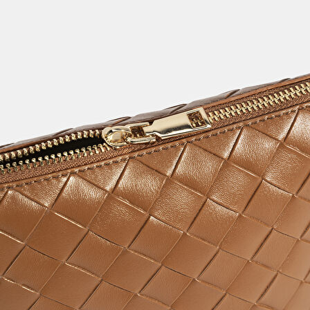 Kadın Taba Örgü Baskılı El Çantası