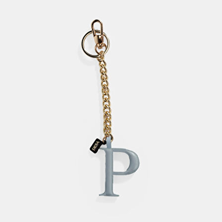 Mavi P Harfi Deri Anahtarlık