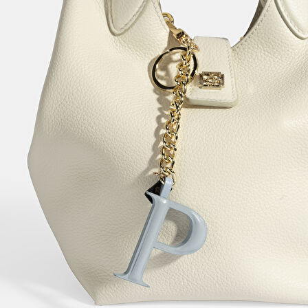 Mavi P Harfi Deri Anahtarlık