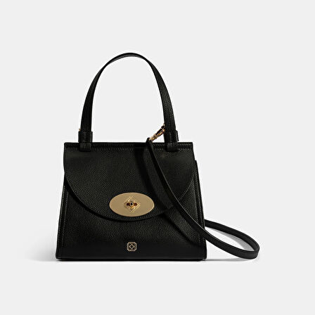 Kadın Siyah Omuz Askılı Deri El Çantası