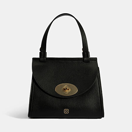 Kadın Siyah Omuz Askılı Deri El Çantası