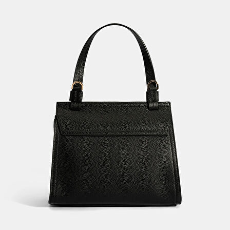 Kadın Siyah Omuz Askılı Deri El Çantası