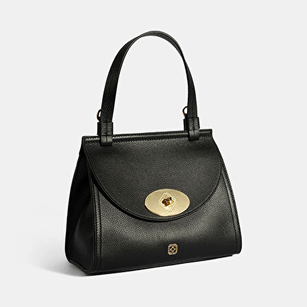 Kadın Siyah Omuz Askılı Deri El Çantası