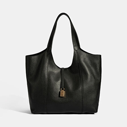 Kadın Siyah Deri Hobo Çanta