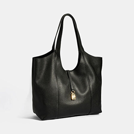 Kadın Siyah Deri Hobo Çanta