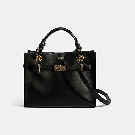 Kadın Siyah Deri Omuz Çantası