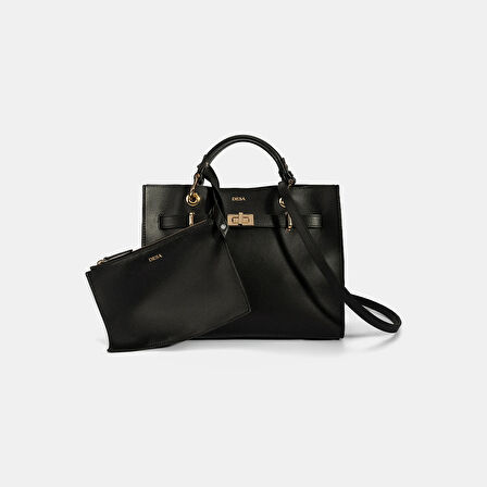 Kadın Siyah Deri Omuz Çantası