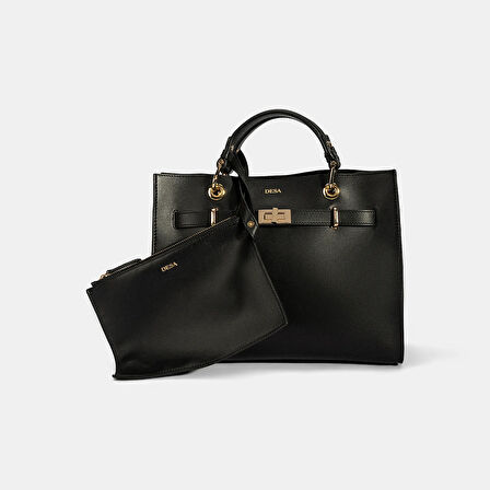 Kadın Siyah Deri Omuz Çantası