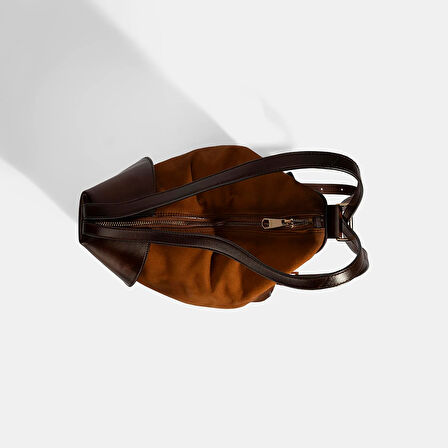 Kadın Taba Süet Deri Sırt Çantası