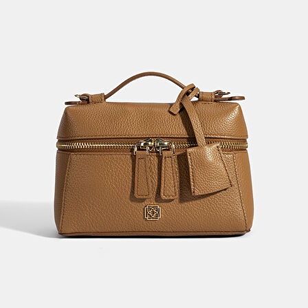 Kadın Taba Omuz Askılı Mini Deri El Çantası