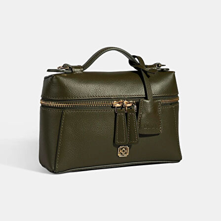 Kadın Yeşil Omuz Askılı Mini Deri El Çantası