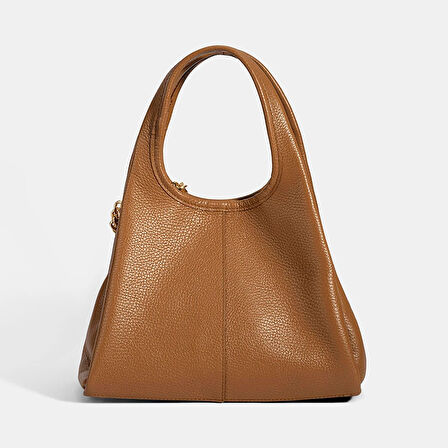 Kadın Taba Charm Aksesuarlı Deri El Çantası