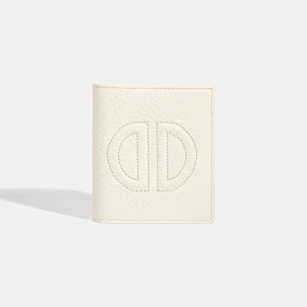 Kadın Beyaz D Logolu Deri Cüzdan