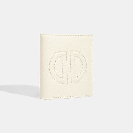 Kadın Beyaz D Logolu Deri Cüzdan