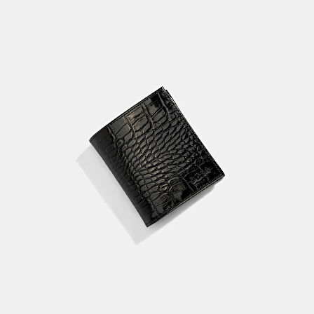 Kadın Siyah Baskılı Rugan Deri Cüzdan