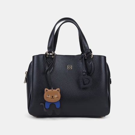 Taba Kedi Figürlü Deri Charm