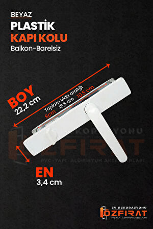 PVC Pimapen Plastik Balkon Kapı Kolu – Barelsiz – Beyaz – (2 Takım)