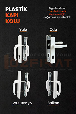 PVC Pimapen Plastik Balkon Kapı Kolu – Barelsiz – Altınmeşe/Kahverengi – (2 Takım)