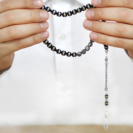 925 Ayar Gümüş Püsküllü Metal Sarmal Silindir Kesim Kişiye Özel İsim Yazılı Kuka Tesbih