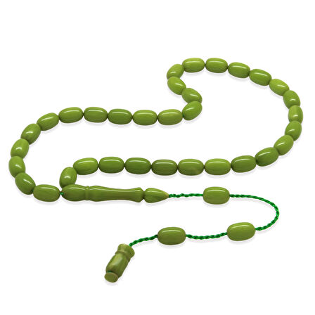 Sistemli Özel Kesim Orman Yeşili Sıkma Kehribar Tesbih