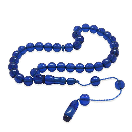 Sistemli Küre Kesim Lacivert Sıkma Kehribar Tesbih