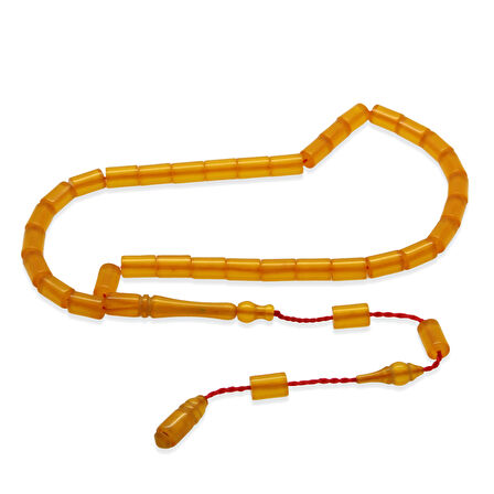 Sistemli Kesme Kesim Bilek Boy Turuncu Ateş Kehribar Tesbih