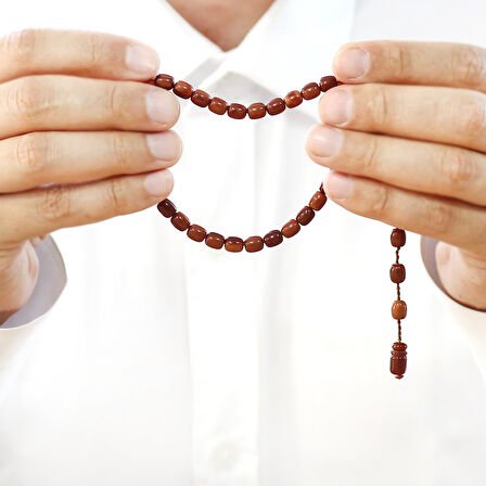 Sistemli Küp Kesim Bilek Boy Kahverengi Ateş Kehribar Tesbih