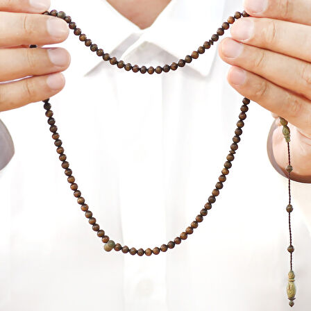 Sistemli Küre Kesim Kahverengi 99 Taneli Pelesenk Namaz Tesbihi