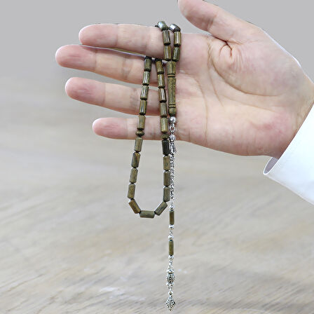 Kararmaz Metal Arnavut Zincir Püsküllü Kapsül Kesim Açık Kahverengi Pelesenk Tesbih