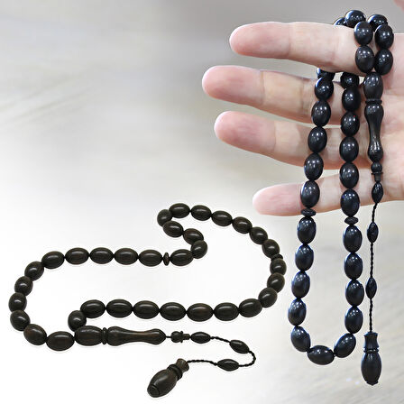 Sistemli Özel Kesim Abanoz Ağacı Tesbih