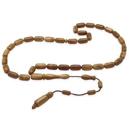 Sistemli Kolye Kesim Açık Kahverengi Cilalı Kuka Tesbih