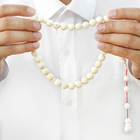 Sistemli İmame ve Hitamesi İşçilikli Küre Kesim Deve Kemiği Tesbih