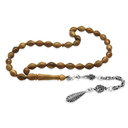 Kuka Tesbih - Kararmaz Metal Kral Püsküllü - Kahverengi - Arpa Kesim