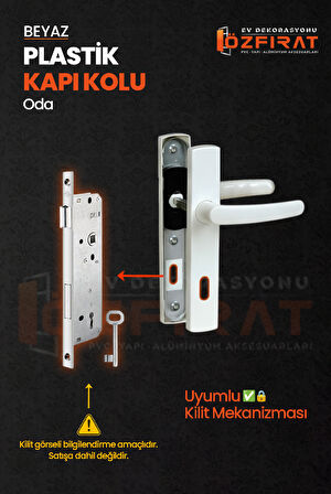 PVC Pimapen Plastik Oda Kapı Kolu – Beyaz – (40 Takım)