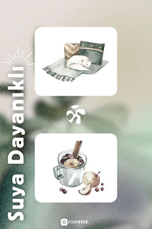 Grey Winter Şeffaf Sticker Seti Scrapbook Ajanda Journal Bullet Planner Telefon