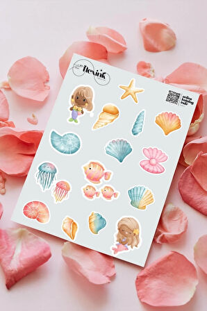 Deniz Yıldızı Şeffaf Sticker Seti Scrapbook Ajanda Journal Bullet Planner Telefon