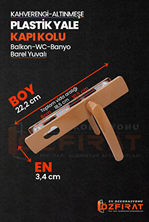 PVC Plastik Yale Kapı Kolu – Balkon, Tuvalet (WC), Banyo – Kahverengi/Altınmeşe–(40 Takım/1 Koli)