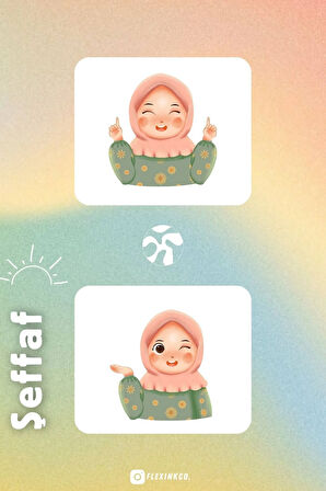 Hijab Tesettür Sevimli Kızlar Şeffaf Sticker Seti Scrapbook Ajanda Journal Bullet Planner Telefon