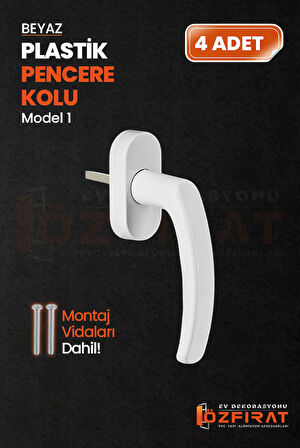 Pimapen PVC Pencere Kolu – Plastik – Beyaz – Model 1 – (4 Adet)