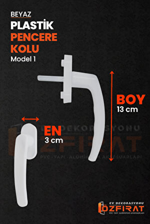 Pimapen PVC Pencere Kolu – Plastik – Beyaz – Model 1 – (4 Adet)