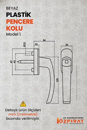 Pimapen PVC Pencere Kolu – Plastik – Beyaz – Model 1 – (4 Adet)